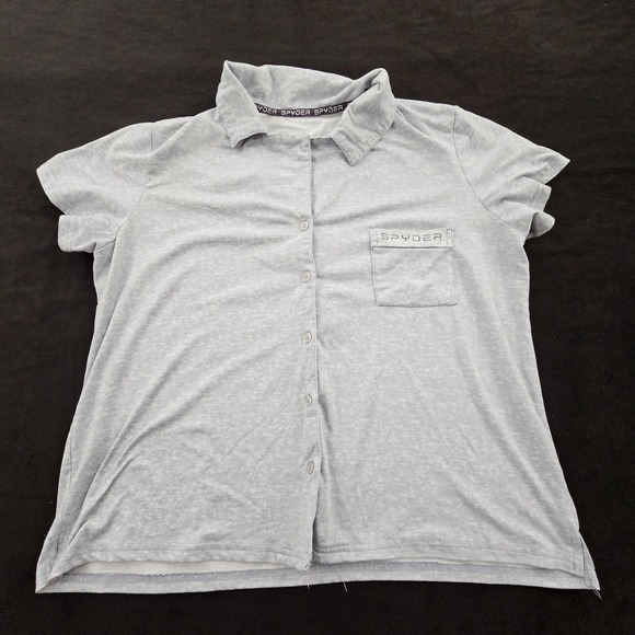Spyder Other - Spyder Gray Short Sleeve Button Up Pajama Top Women's L